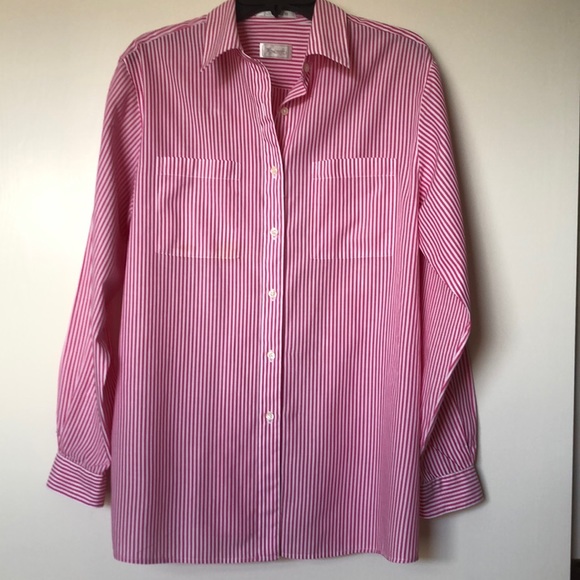 Foxcroft Tops - Long sleeve stripped blouse
